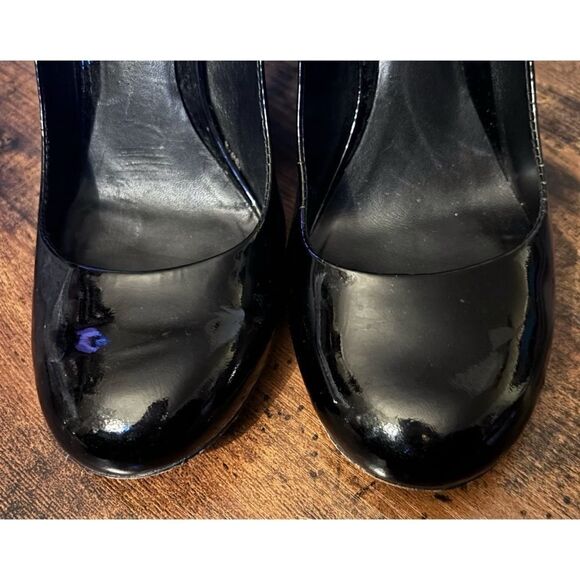 Tory Burch  Colin Patent Leather Black Glitter Pumps Size 7.5 - Picture 6 of 10